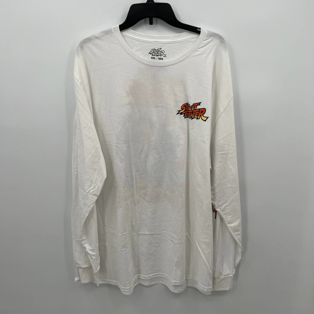 Street Fighter Men's press Start Long Sleeve T-Shirt in White Size 3XL - Picture 3 of 6